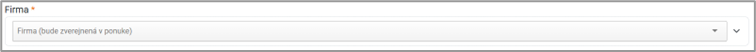 Výber firmy zobrazenej v ponuke