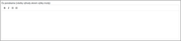 Benefity a ponuka pre uchádzača